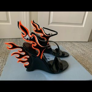 BNWT BNIB PRADA FLAME FIRE WEDGE SHOES